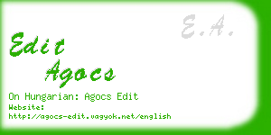 edit agocs business card